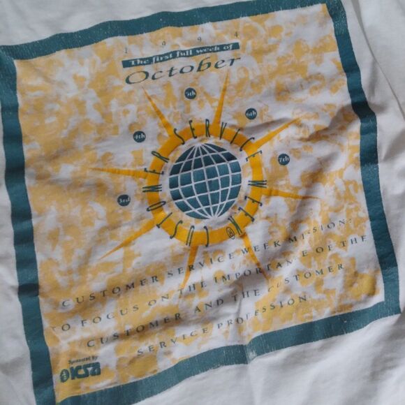 Vintage CARE Customer Service Week T-Shirt - Picture 1 of 8